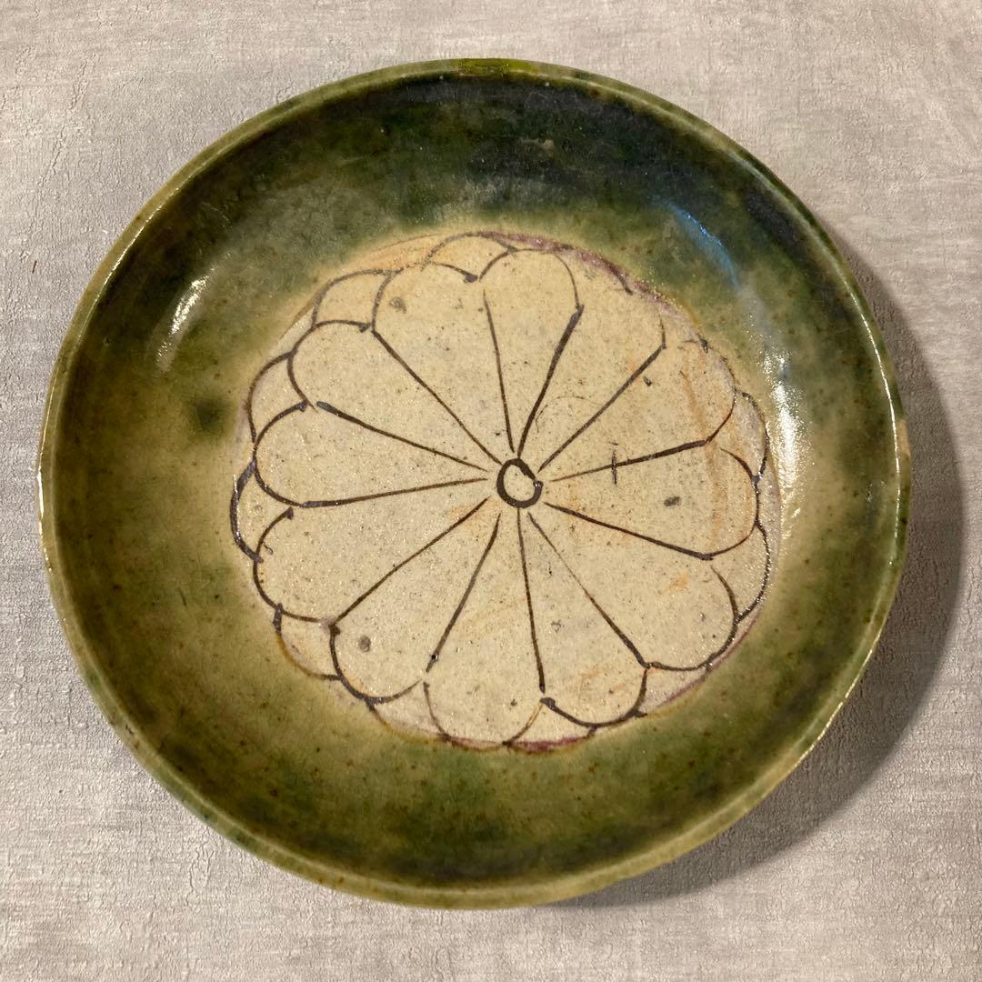 織部 菊柄 皿 6枚セット