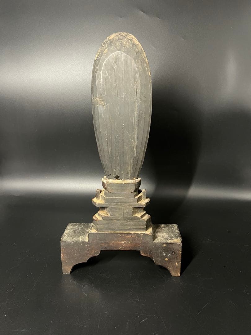 江戸時代後期 木彫 阿弥陀如来立像 仏像 舟形光背 古仏 仏教美術◎ 古美術庵々