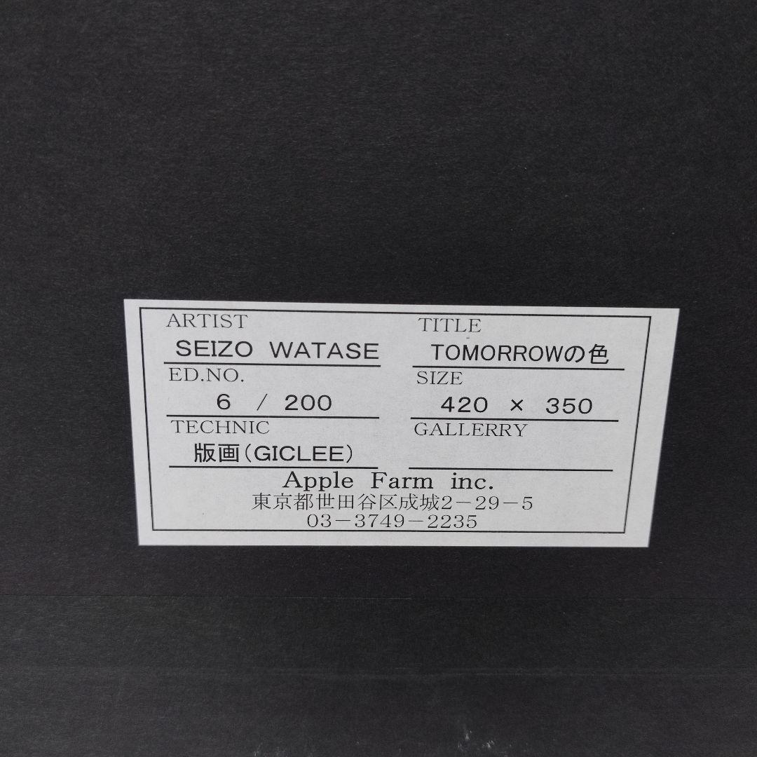 わたせせいぞう　TOMORROWの色　ジグレー　直筆サイン　エディション