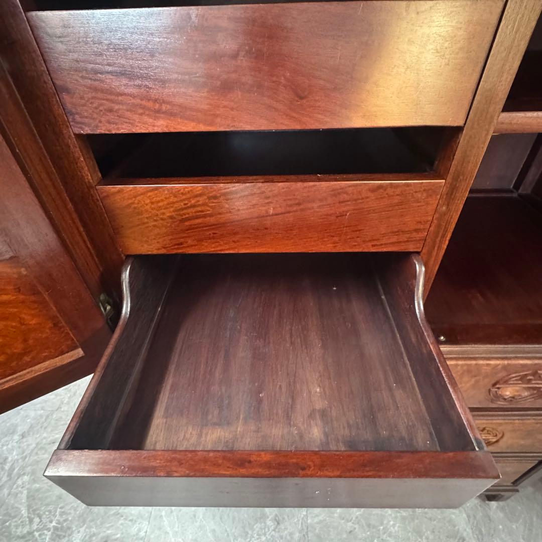 重厚な存在感　中国家具 花梨材 唐木 4段 チェスト 無垢 高級飾り家具