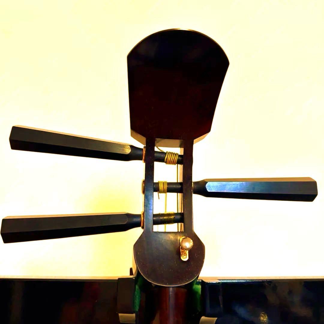 中棹三味線　紅木　金細　綾杉　東さわり　破れなし