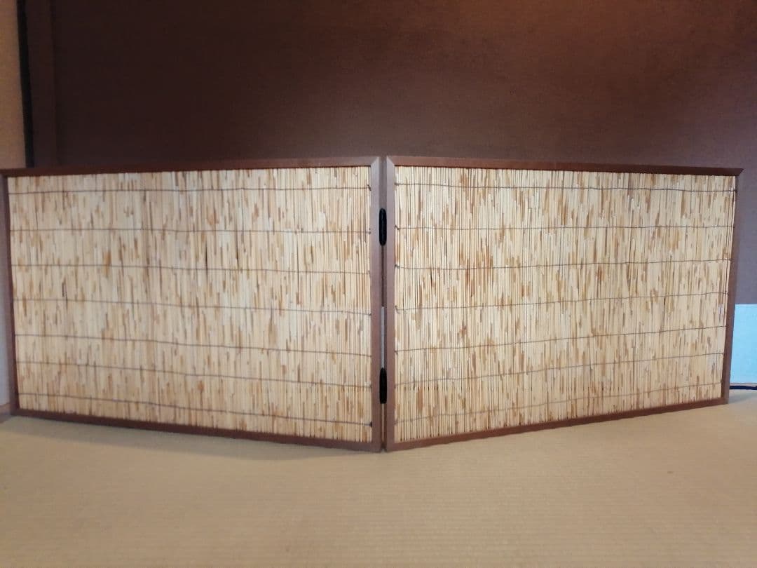 【茶道具】葦張風炉先屏風　風炉先218