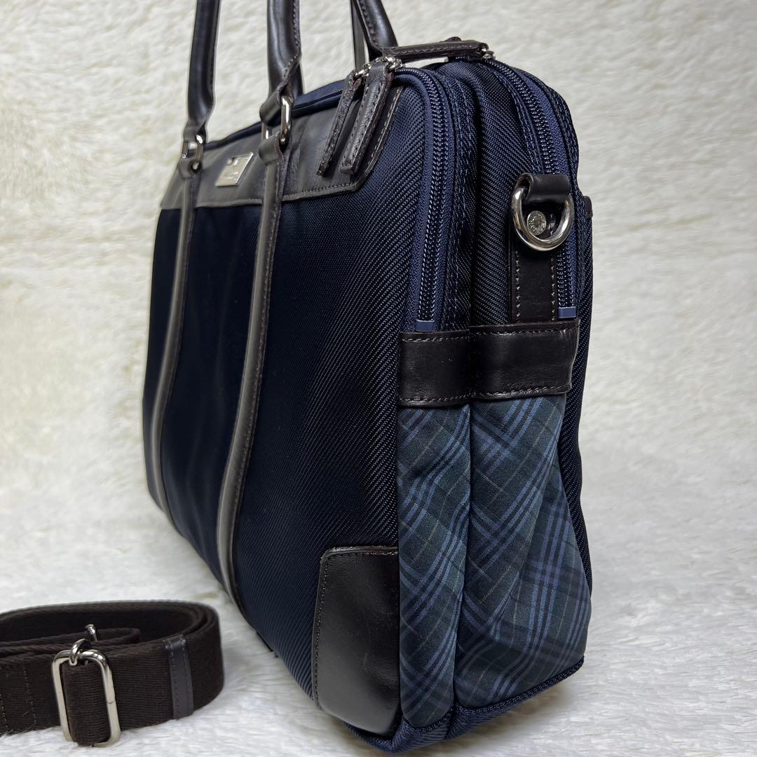 ブラックレーベルクレストブリッジ 2way ビジネスバッグ ネイビー A4収納可