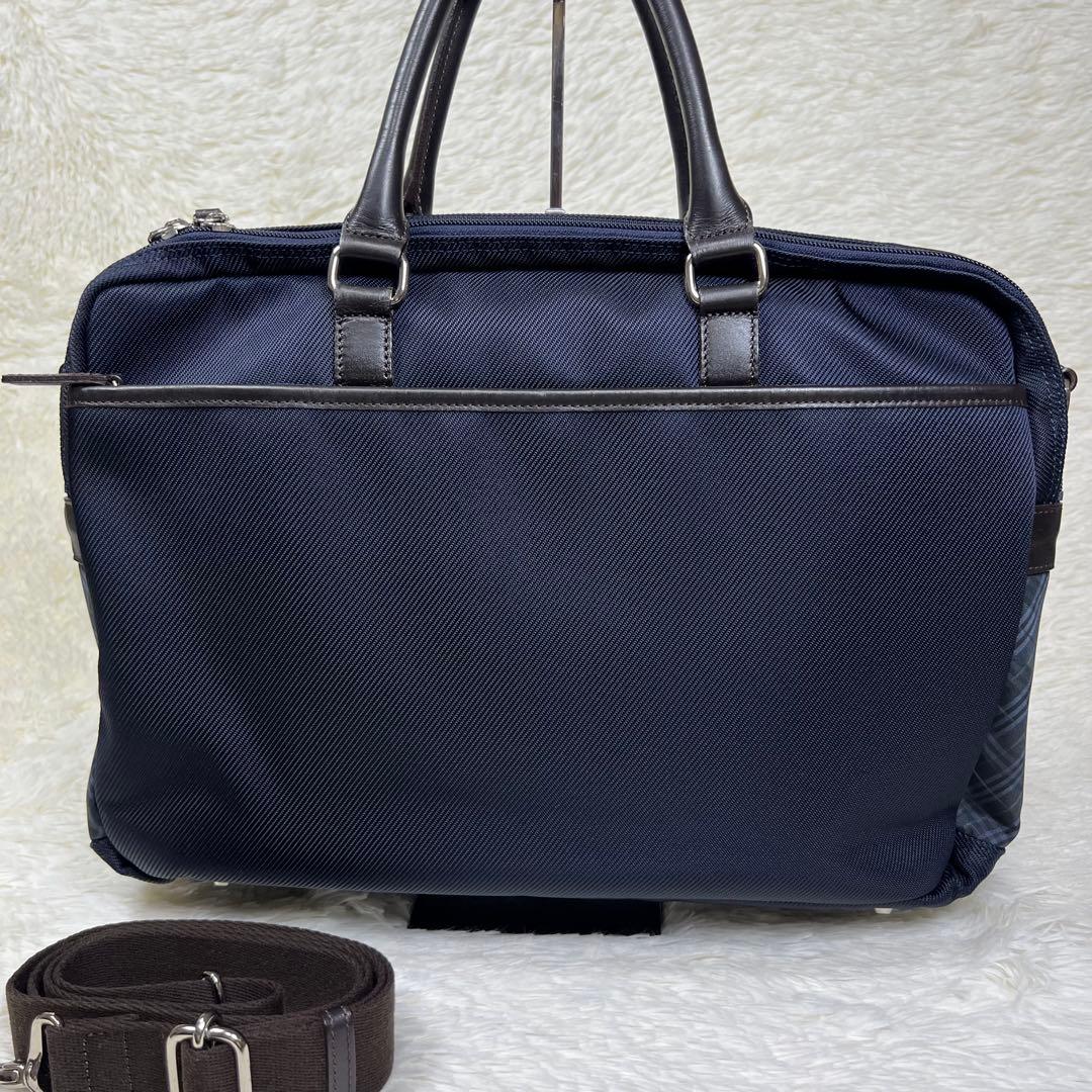 ブラックレーベルクレストブリッジ 2way ビジネスバッグ ネイビー A4収納可