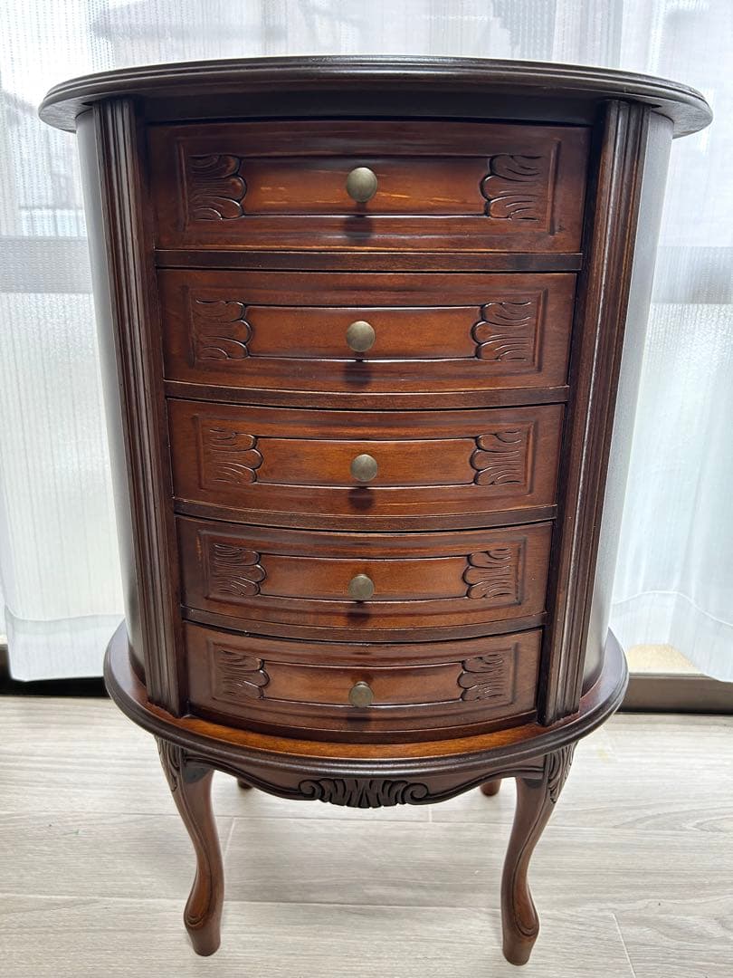 ♪イタリア製 猫脚 サイドテーブルチェスト 5段♪