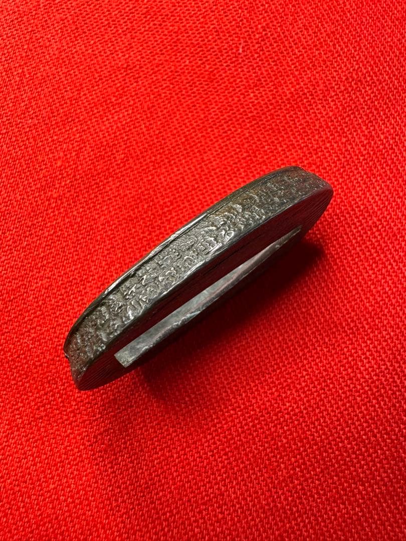 縁頭 銅 亀甲紋？ 鐺金具 拵 日本刀 刀装具 骨董 古美術 江戸時代 縁頭