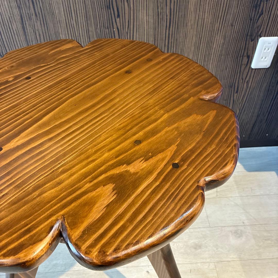 ア*バ様 花びら型 木製テーブル　ダークブラウン