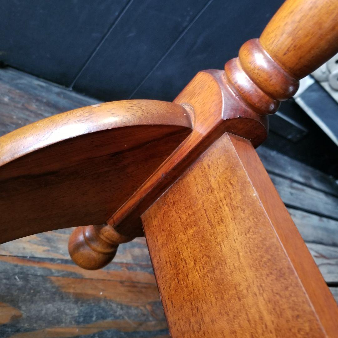 希少　美品　大型　オーバル　チーク　ウッド　カラー　無垢　硬木製　スタンドミラー