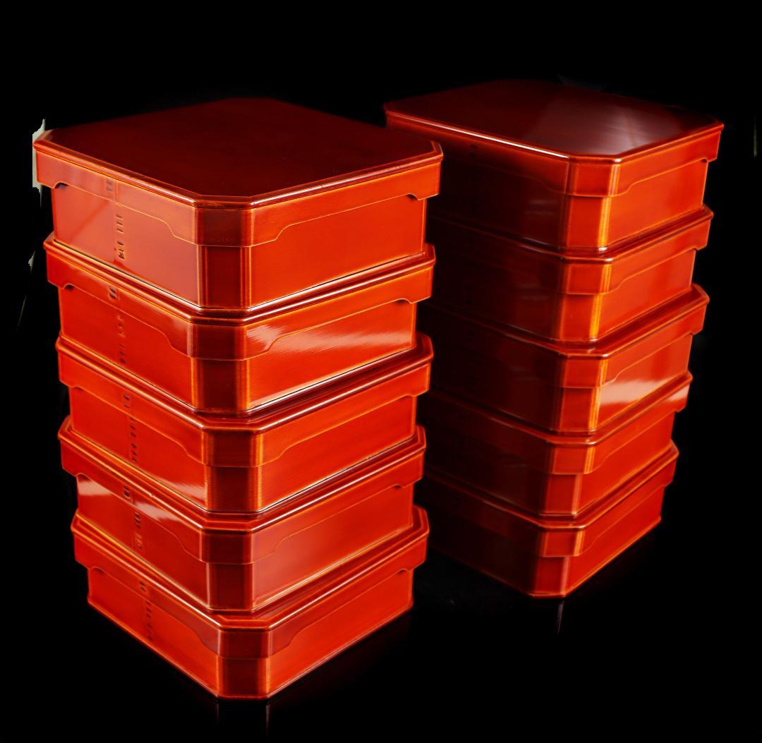 飛騨春慶塗 大徳寺 十客 縁高 共箱 茶道具 茶懐石道具弁当箱 共箱 会席