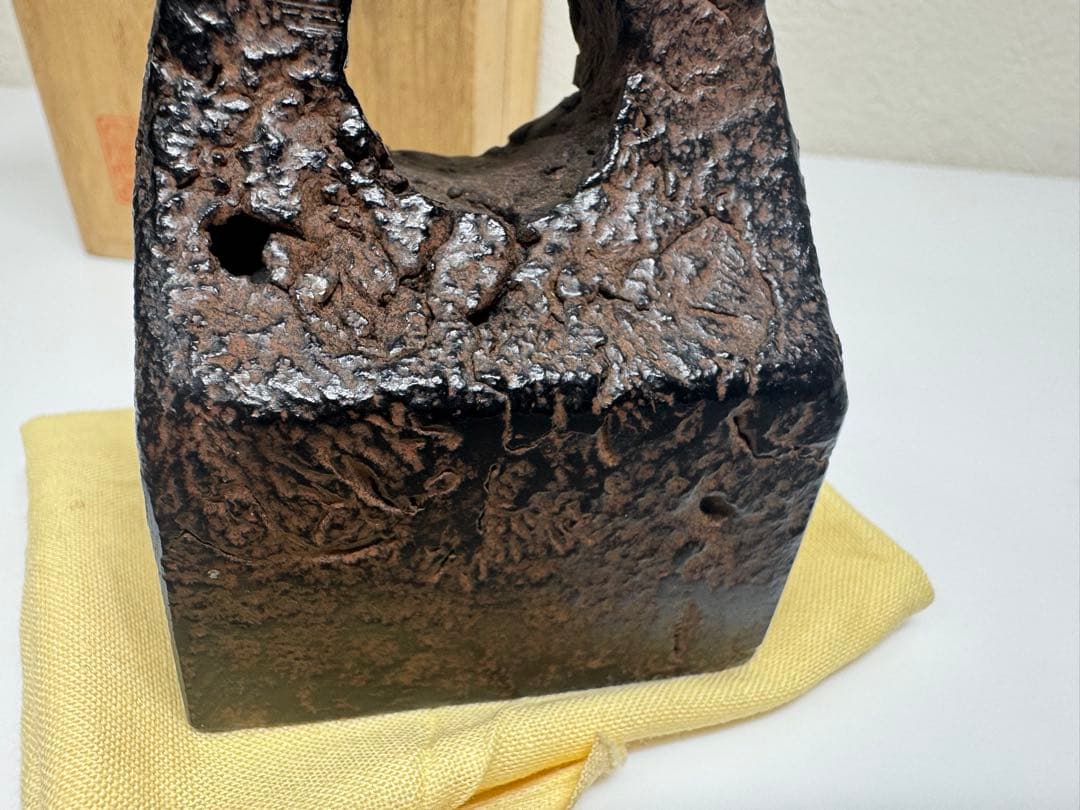 【時代物】古鉄製 文鎮「福」鉄印 角印 桐共箱付き 書道道具 骨董 古美術