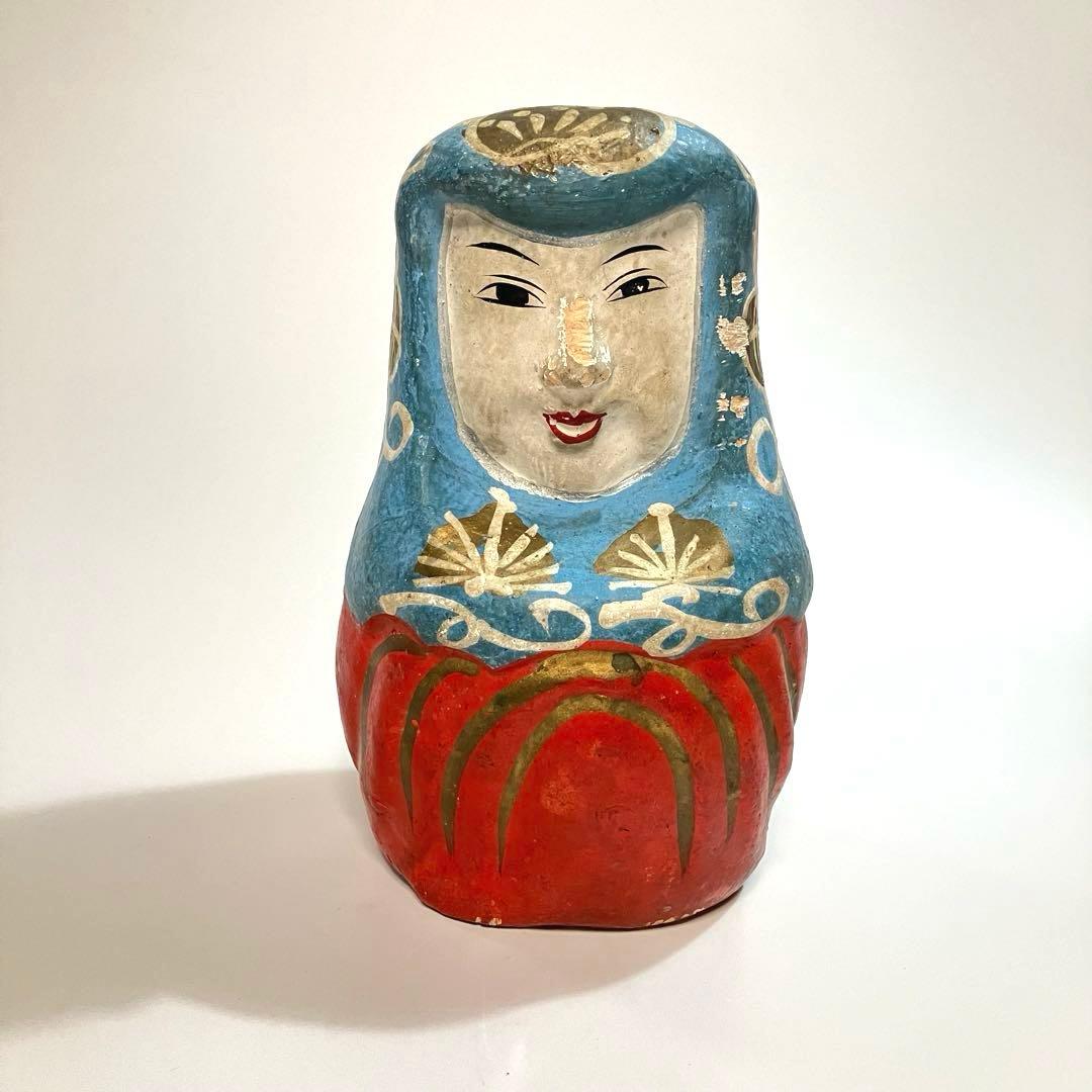 郷土玩具　古作　女達磨　貯金玉　土人形　だるま　ダルマ　縁起物　民芸　オブジェ