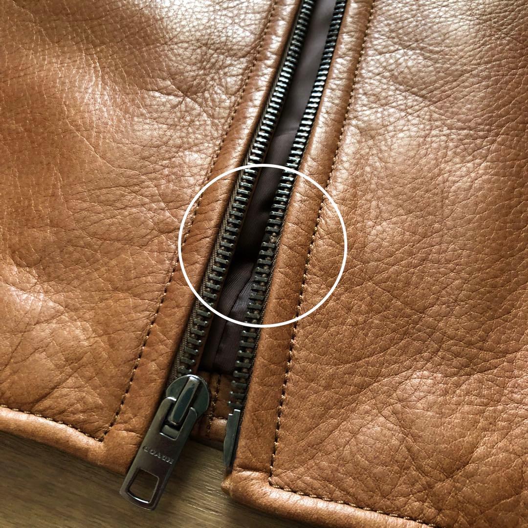 【良品】COACH コーチ レザージャケット キャメル シングル 牛革 XS