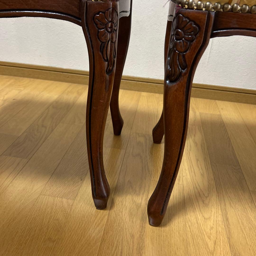 【メルカリ便】2点セット　猫脚　クラシックデザイン ストライプスツール