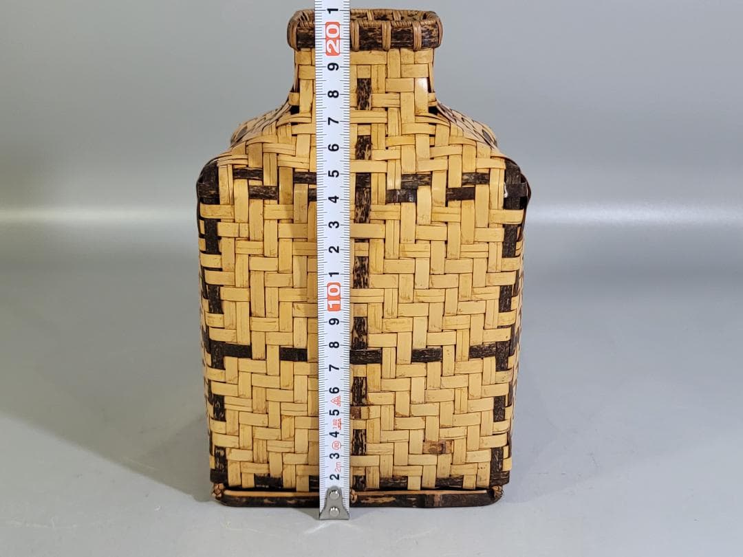 東山麓 東竹園斎作 四方形白錆花籠 共箱 美品 DT607