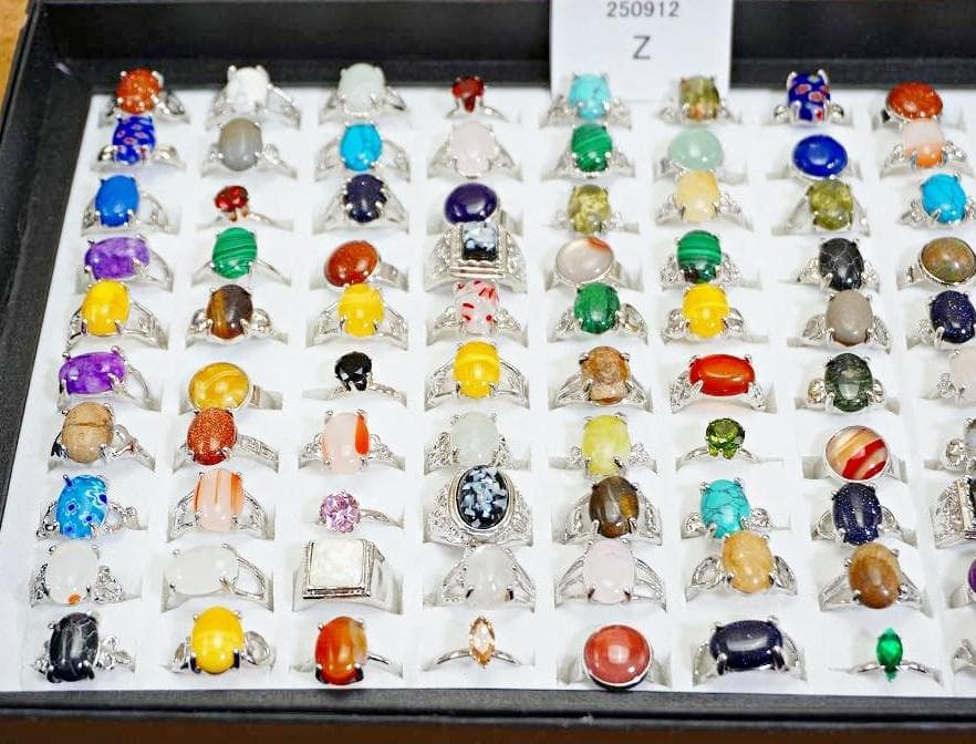 [48] 天然石 ファッションリング 100点 指輪 Nz8-250912Z