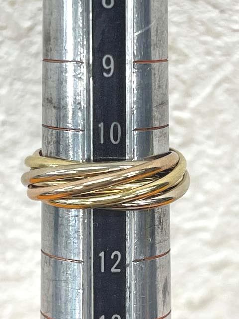 正規品 Cartierトリニティ 7連 リング K18 3カラー 11号 証明書