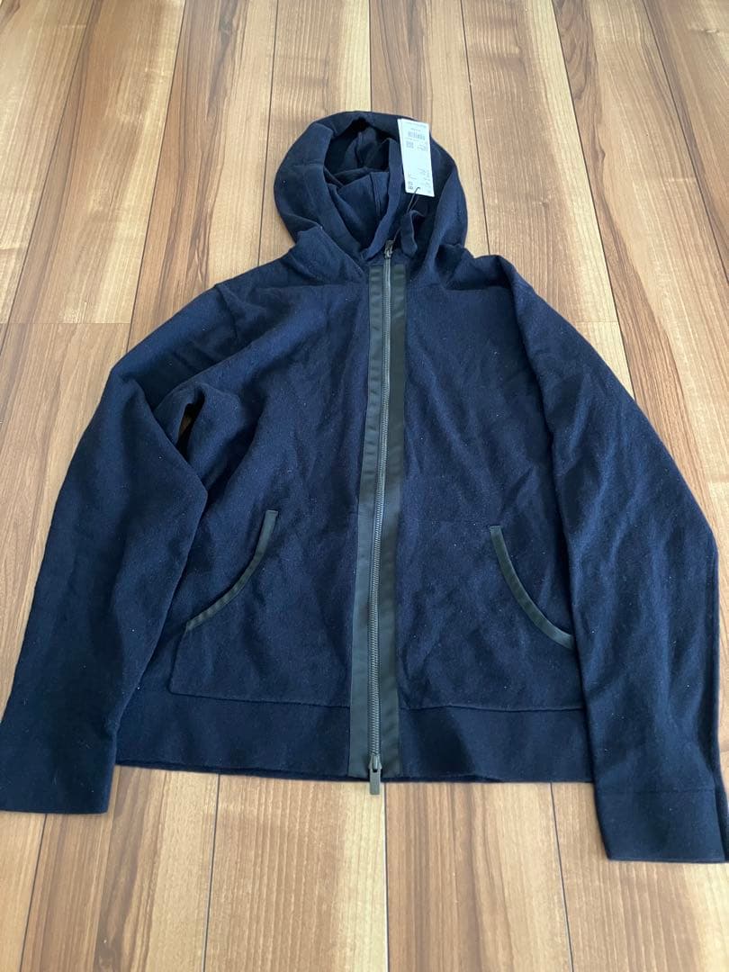 ユニクロUNIQLOプラスJ +Jカシミヤ混パーカーネイビーＬ限定ジルサンダー