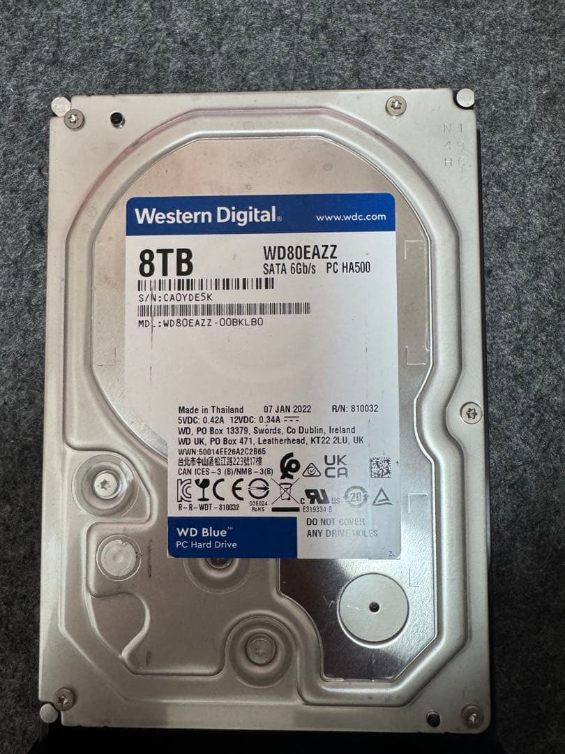 Western Digital WD80EAZZ 8TB HDD 訳あり