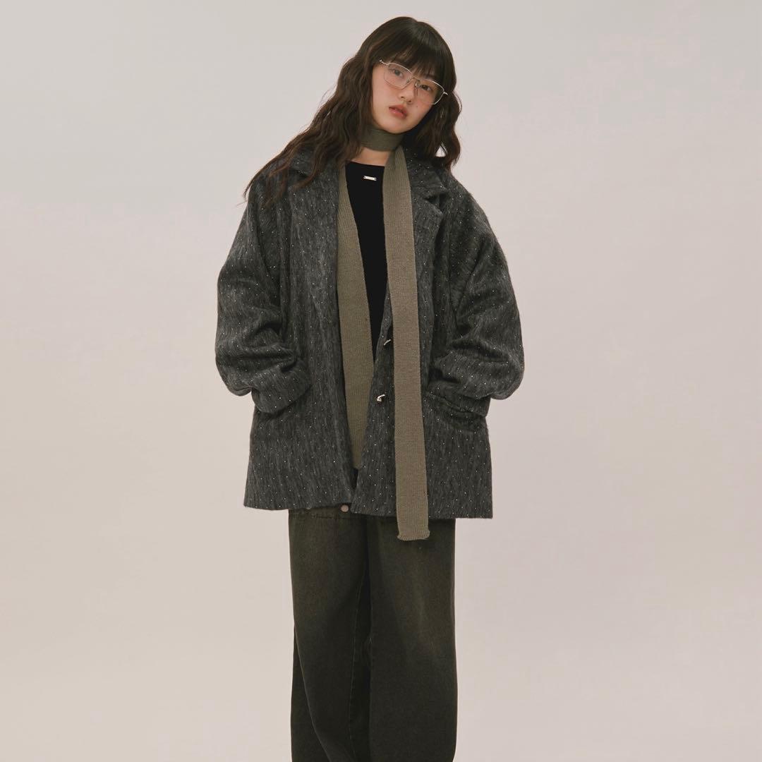 loin nuit shaggy coat / シャギーコート ダークグレー