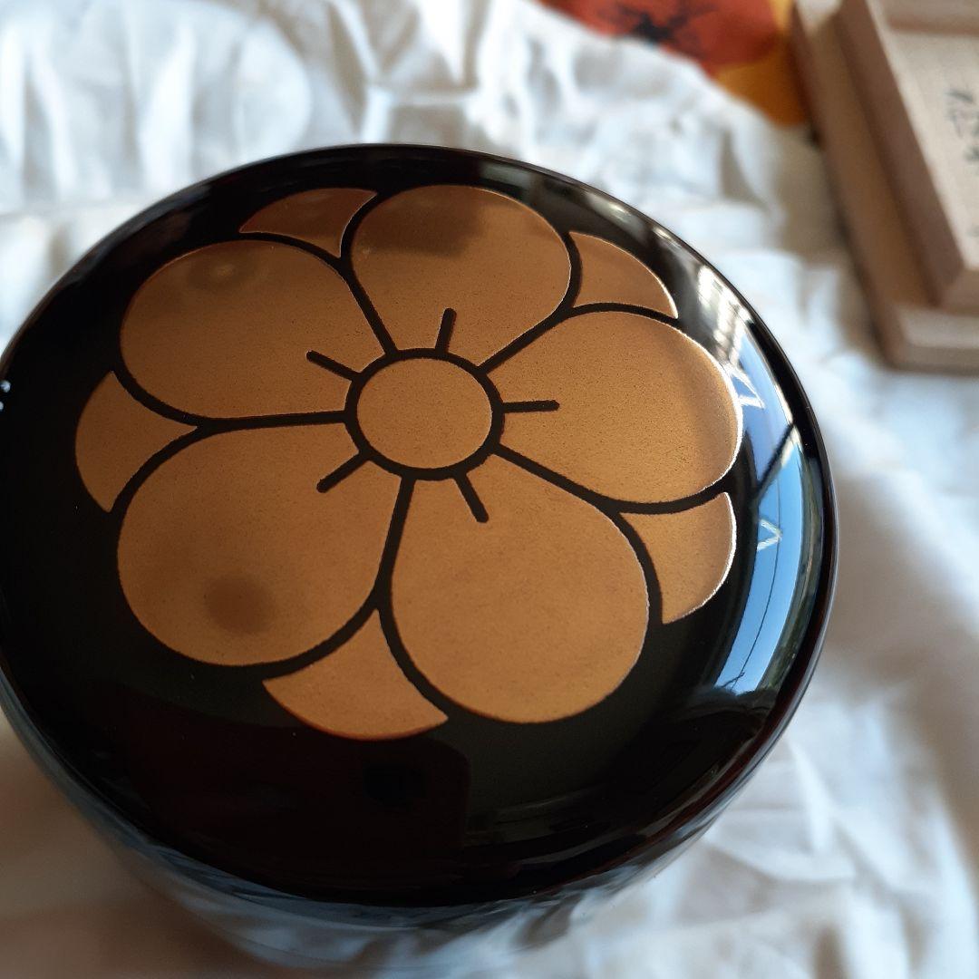 梅花紋　蒔絵中棗