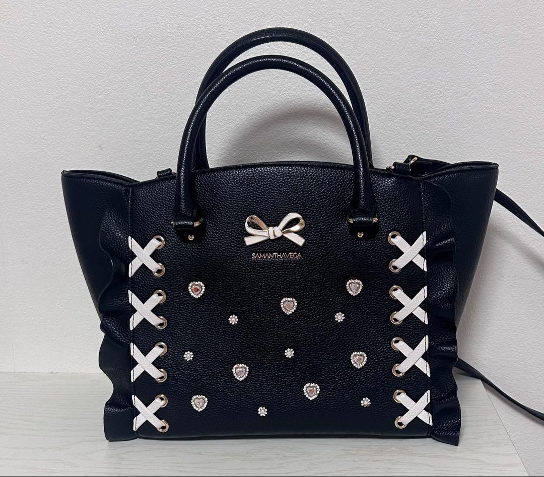 SAMANTHAVEGA ビジューフラッタ― 小 黒(大幅値下げ)