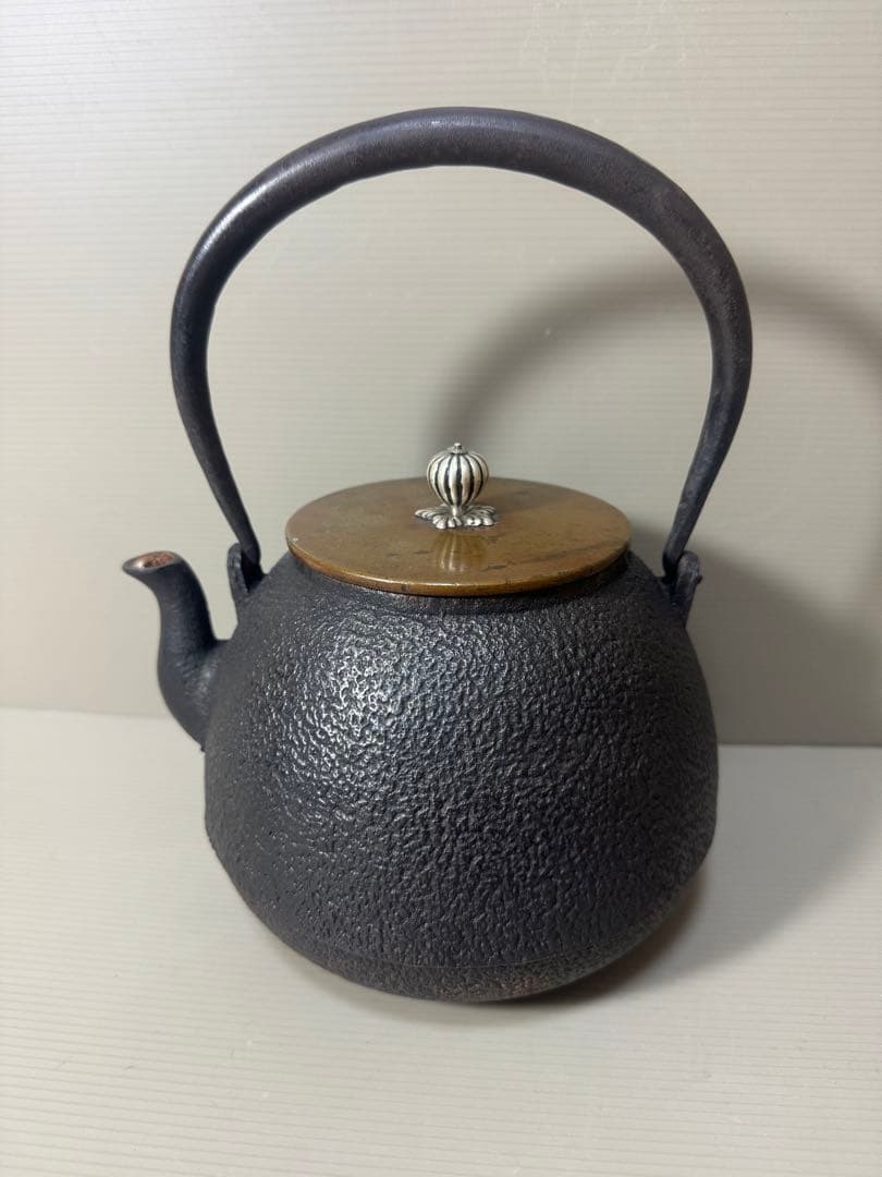 2135  龍文堂　鉄瓶　茶道具　時代物