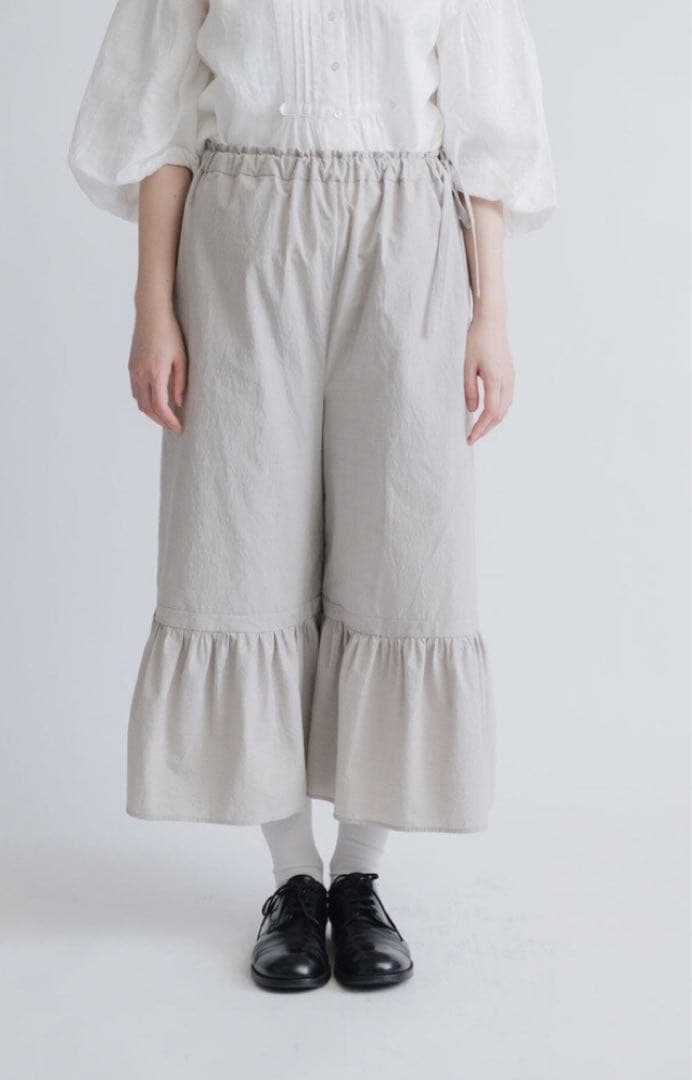 MAGALI 天日干しコットン 裾ギャザーパンツ　グレー　新品タグ付き