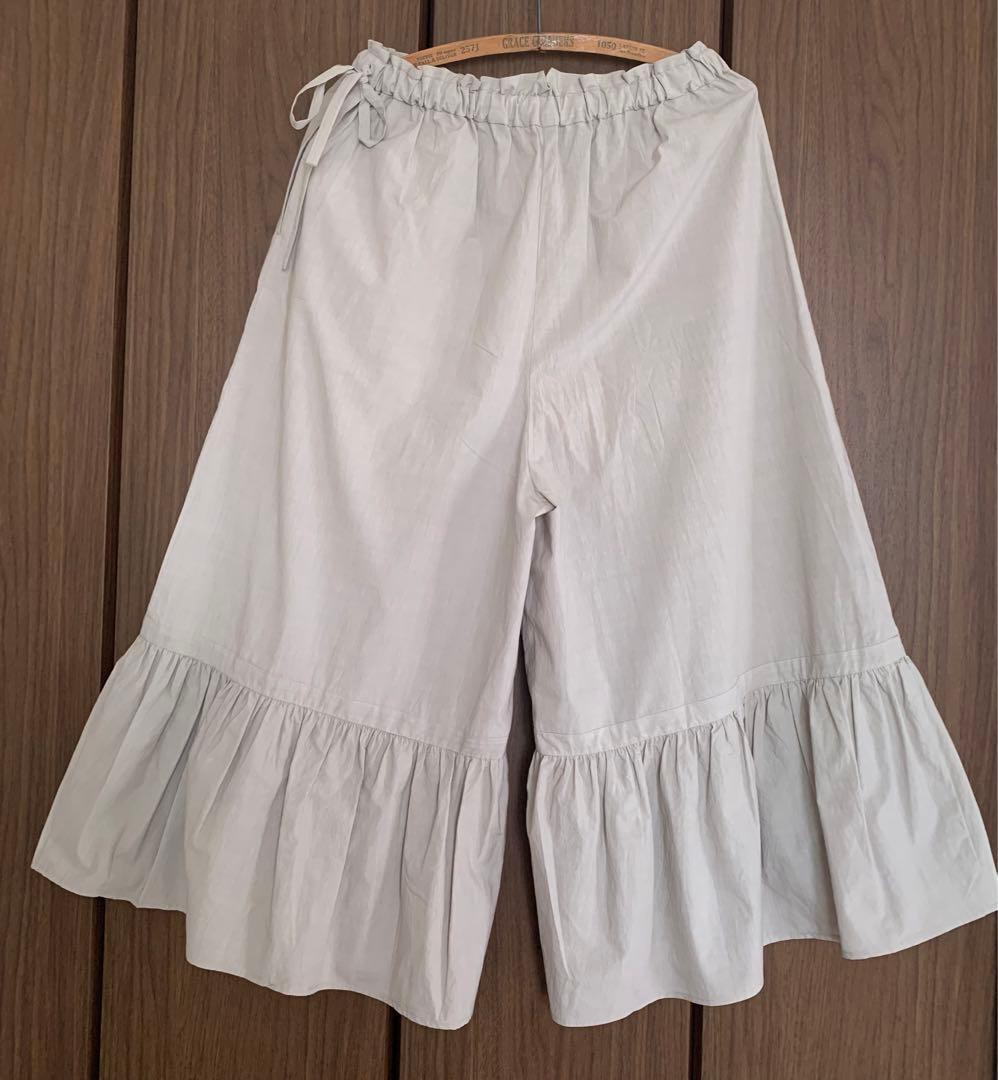 MAGALI 天日干しコットン 裾ギャザーパンツ　グレー　新品タグ付き