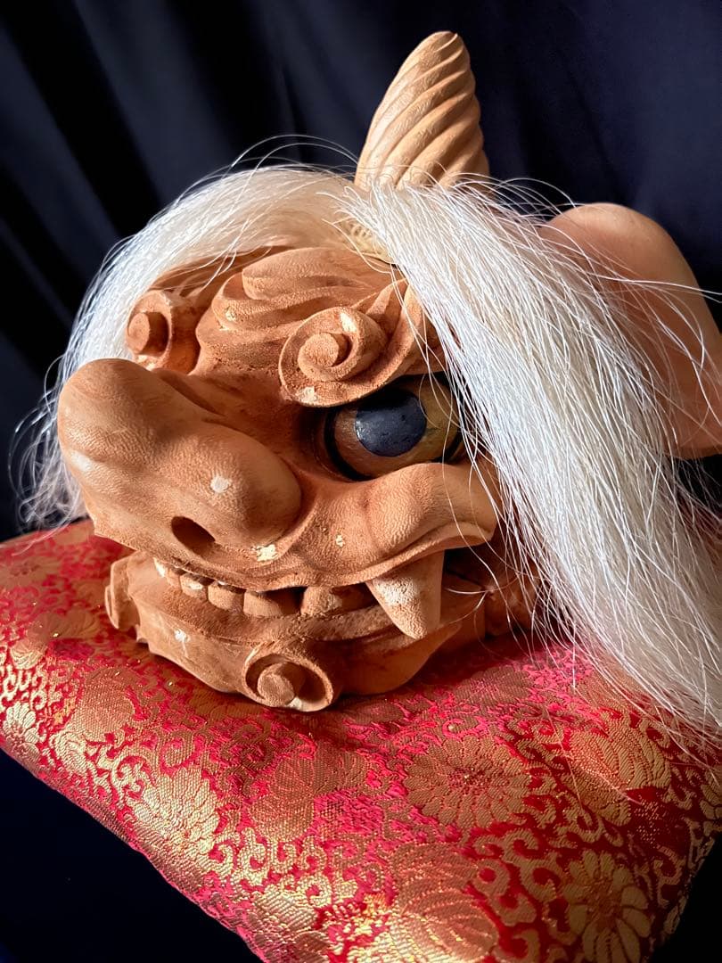 井波彫刻　大型獅子頭 富山県　今井幸太郎作　木彫り アンティーク 祭り 魔除け