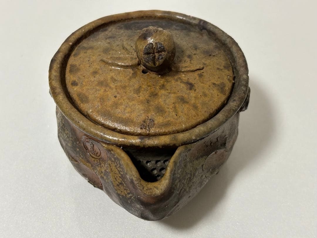 ⑫備前焼 宝瓶 登り窯 ザクロ 柘榴 手びねり 急須