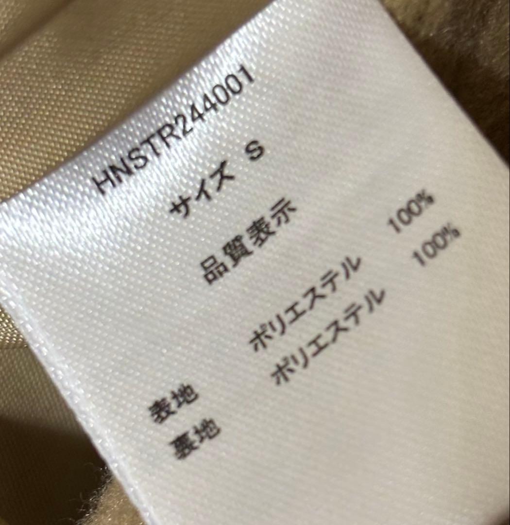 hinari ウェーブデザインミドルコート ベージュ