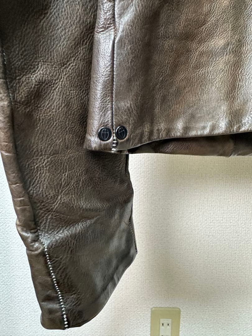 D*.様 インカーネーション　ダークブラウン レザー シングルライダースジャケッ