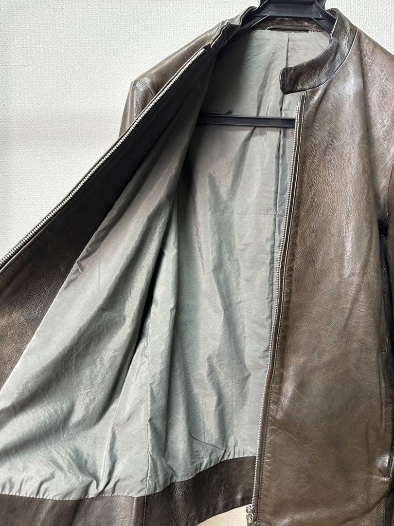 D*.様 インカーネーション　ダークブラウン レザー シングルライダースジャケッ