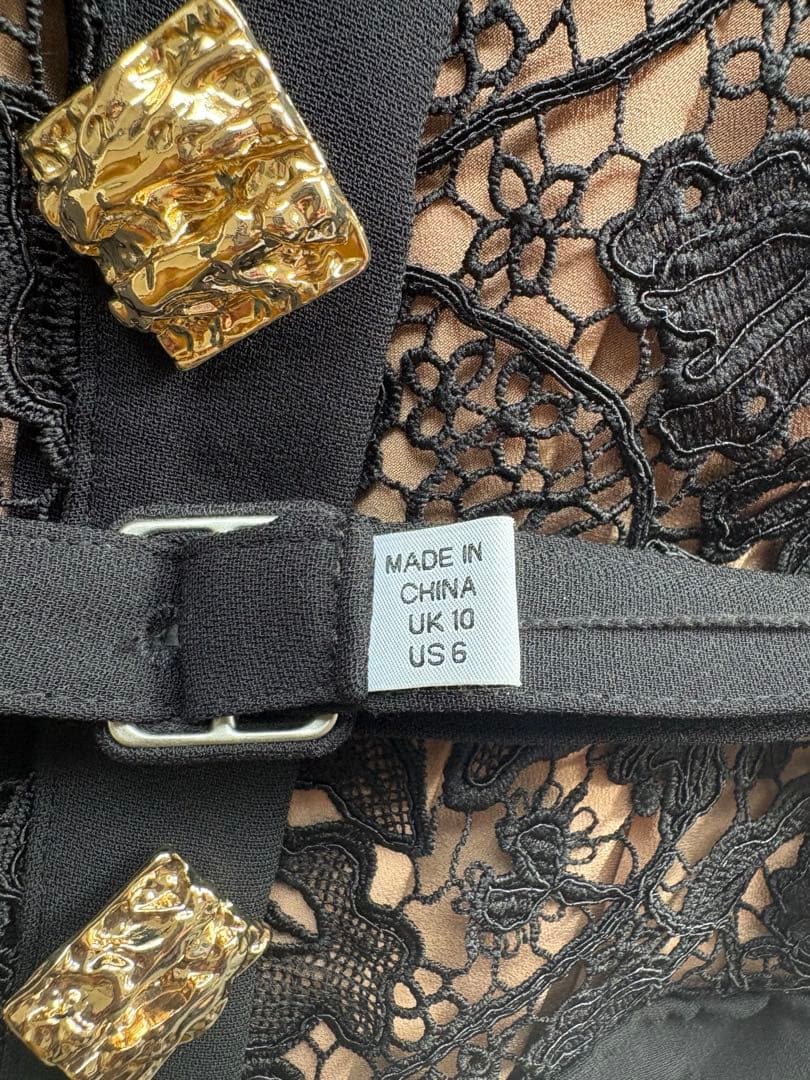 self-portrait 黒レースドレス　UK10