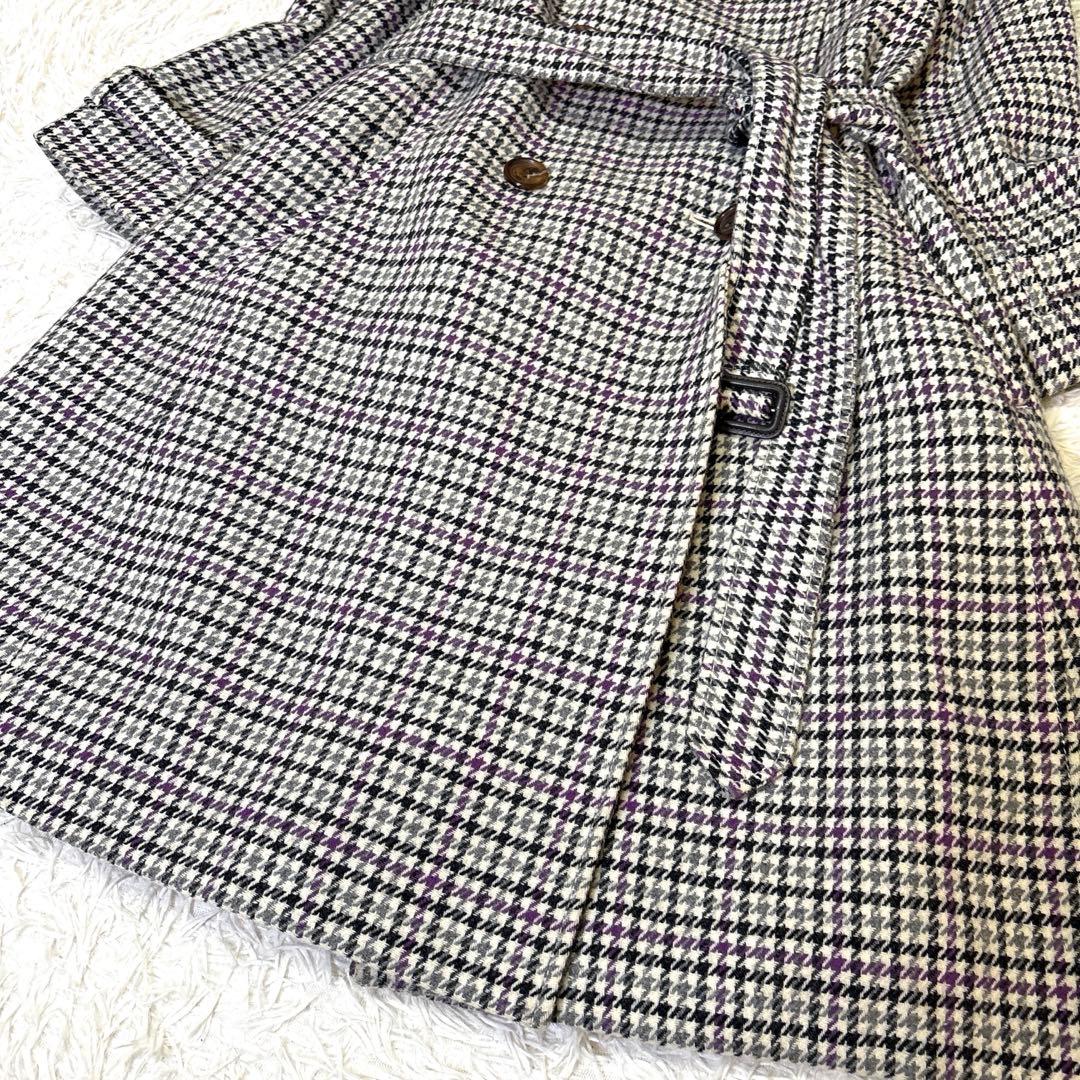 美品 ブラックレーベル ポールスミス ウール コート 千鳥格子 ベルト 40 L