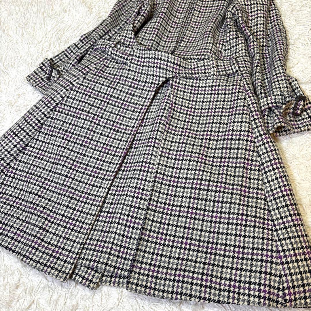 美品 ブラックレーベル ポールスミス ウール コート 千鳥格子 ベルト 40 L