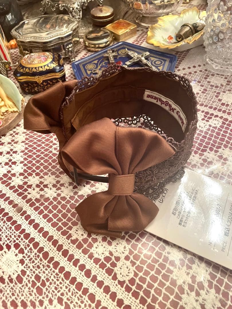 新品　タグ付き　メアリーマグダレン　セントクレアヘッドドレス　ショコラ　茶色