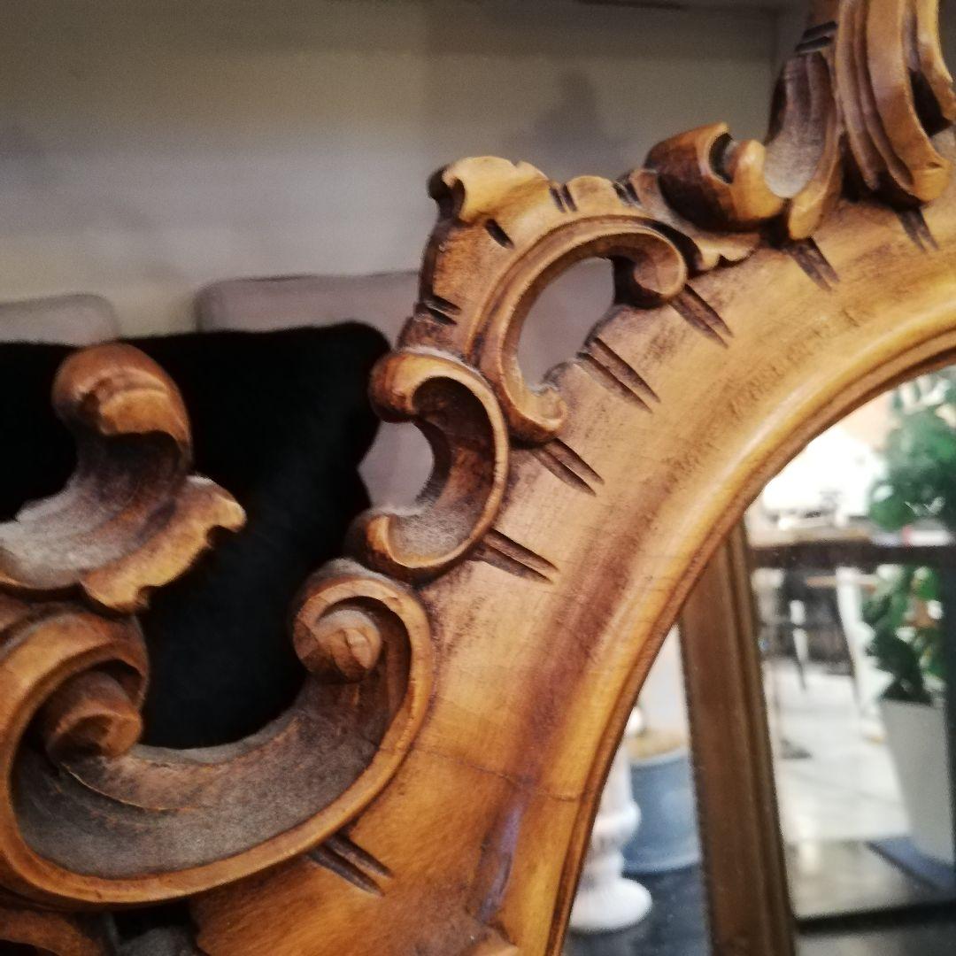 ◇大型アンティーク ヴィンテージ 無垢材フレーム ウォールミラー