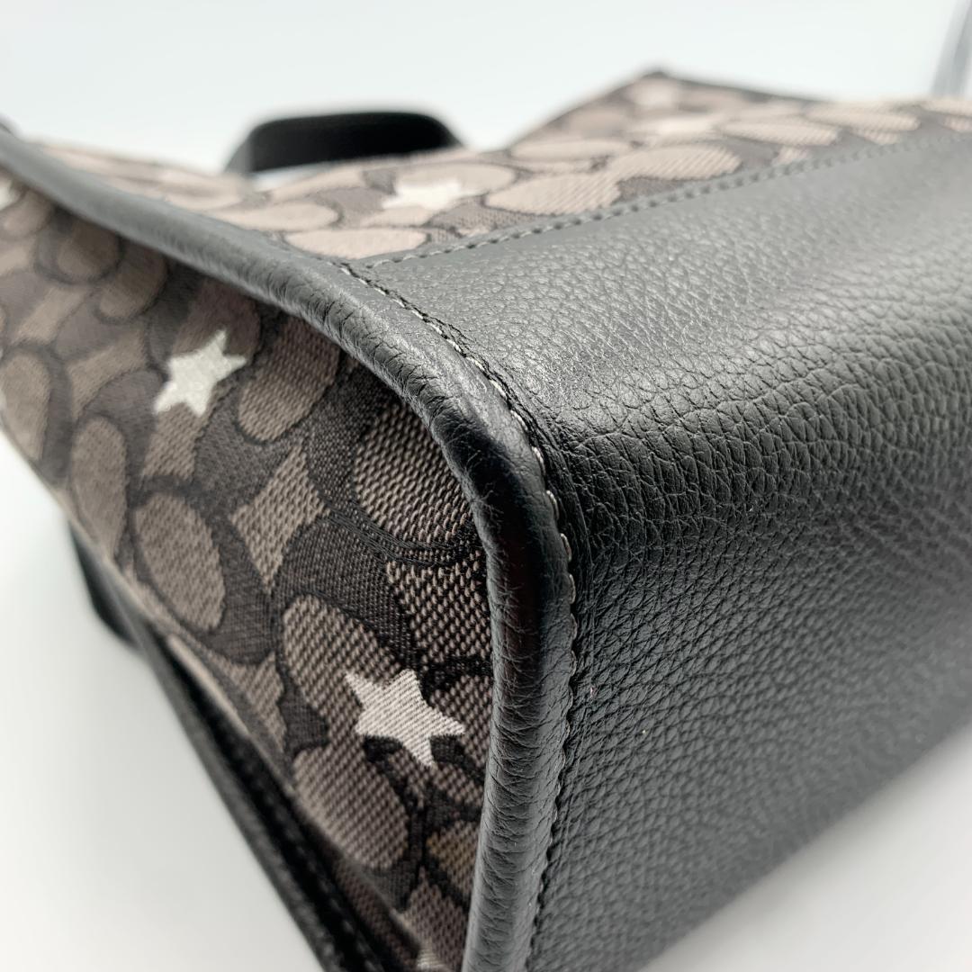 美品 コーチCOACH キャンバス レザー 2way ショルダーバッグ スター