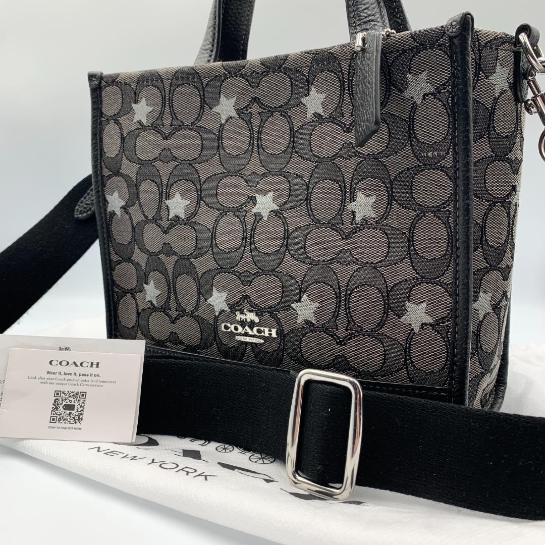 美品 コーチCOACH キャンバス レザー 2way ショルダーバッグ スター