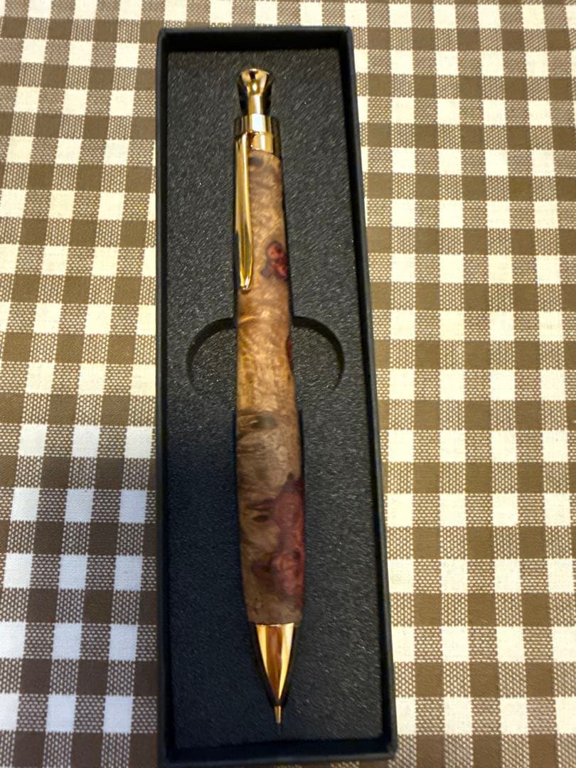 こぶた工房　極上花梨瘤紅白グロテスク　シャープペンシル0.5 おまけ付き