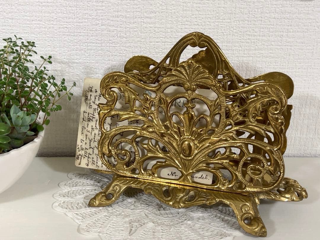 真鍮のレターホルダー＊イギリスアンティーク