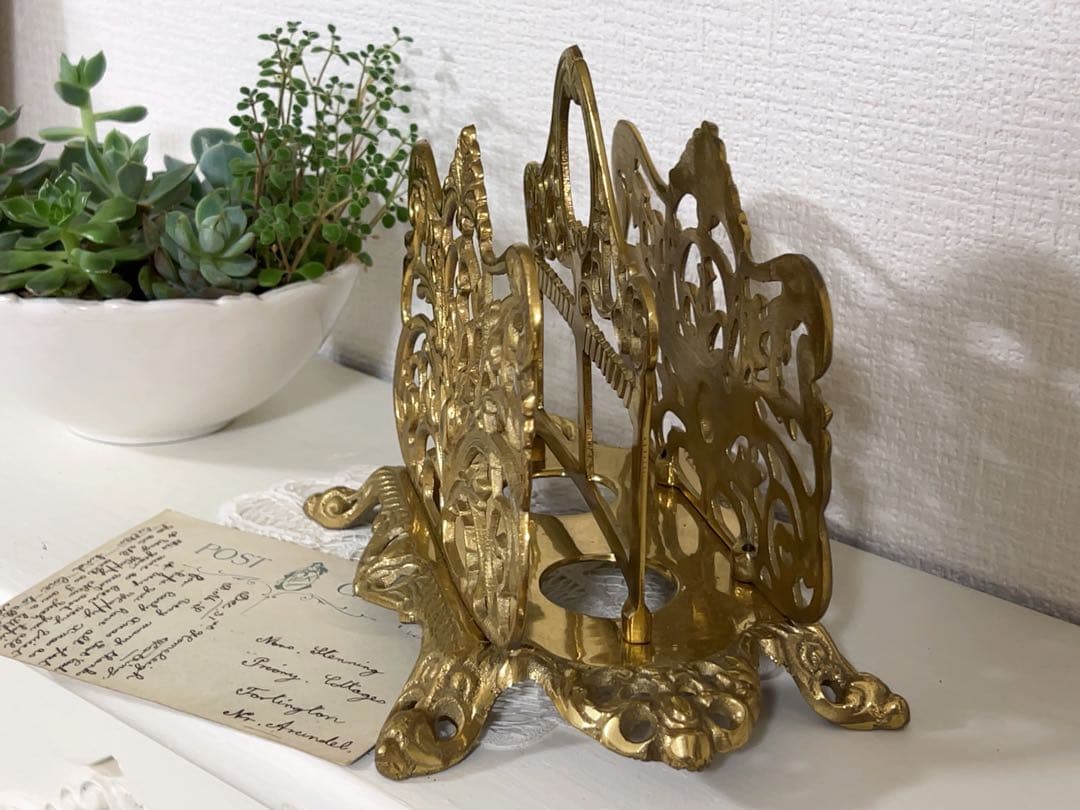 真鍮のレターホルダー＊イギリスアンティーク