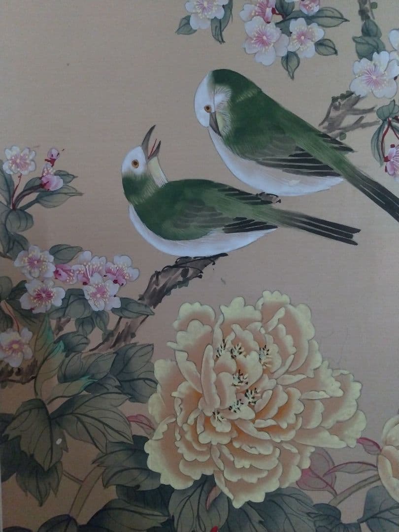 絹本掛け軸『富貴白頭図』