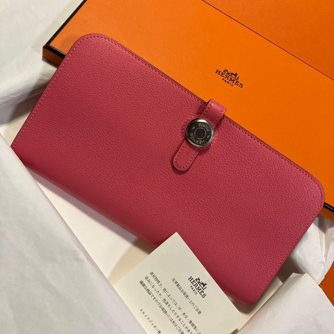 エルメス　ドゴンロング　長財布　ローズアザレア