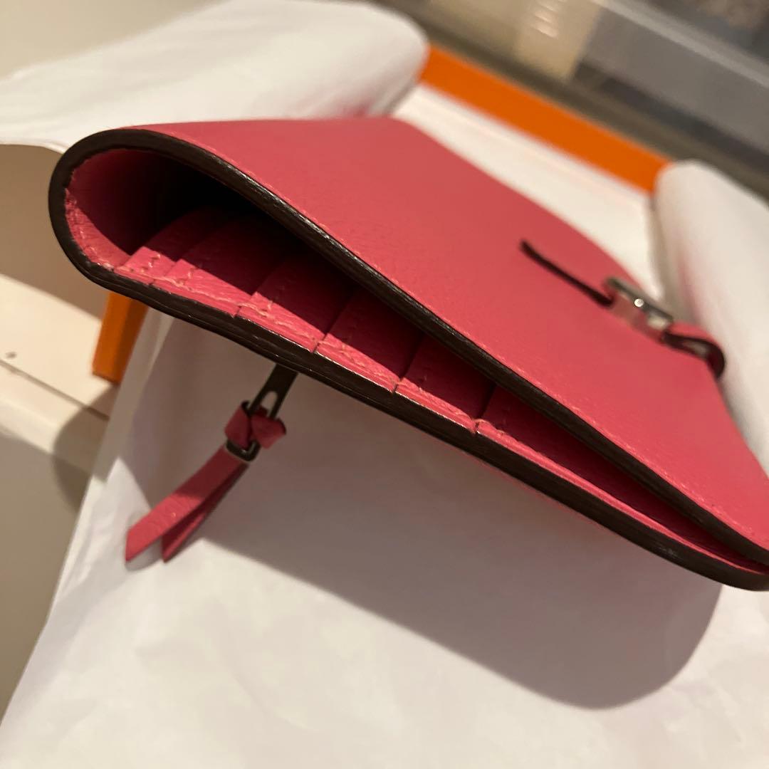 エルメス　ドゴンロング　長財布　ローズアザレア