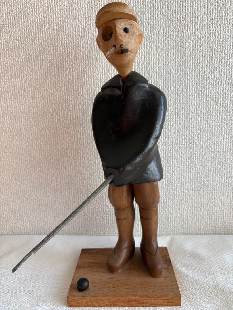 希少 イタリア ROMER 木彫り人形 釣り人 ヴィンテージ 彫刻
