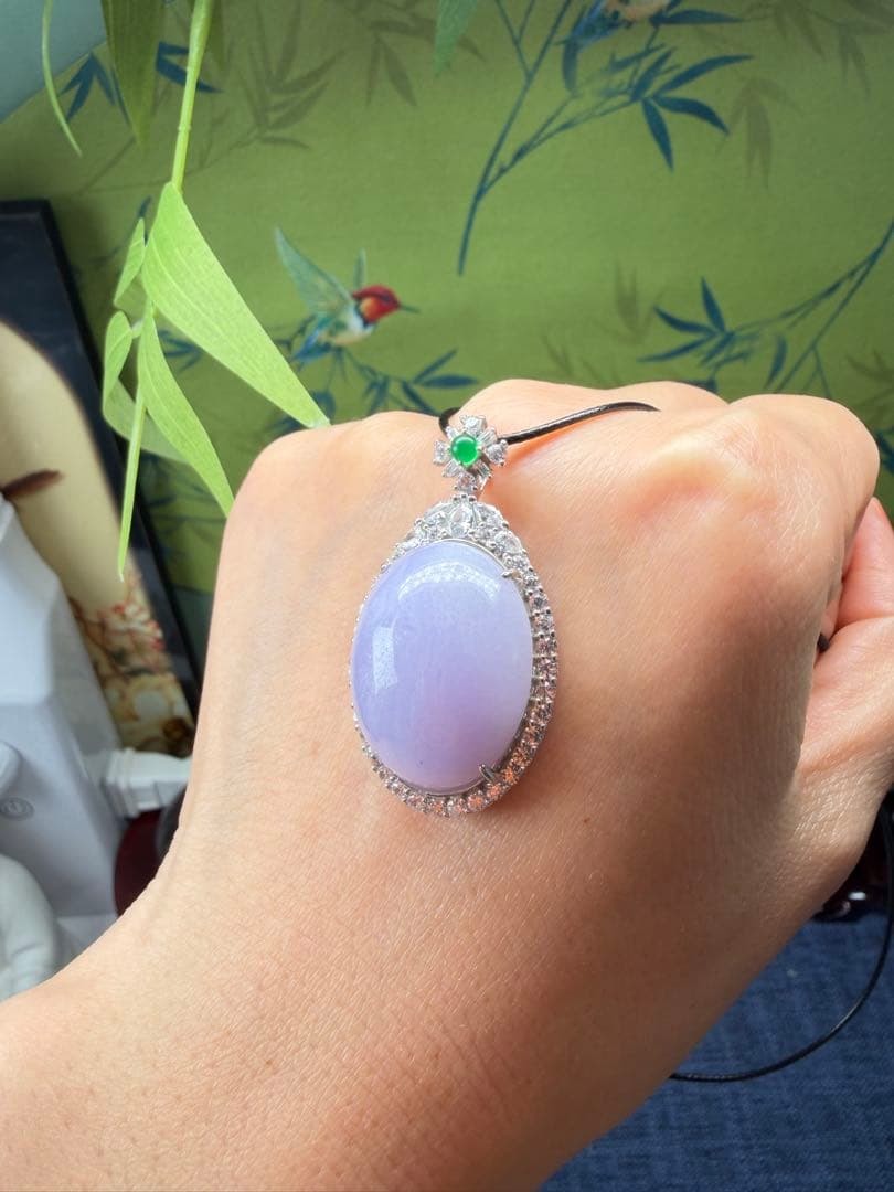 希少‼️コレクションレベル‼️色が極めラベンダーS925ネックレストップ　鑑定書付き