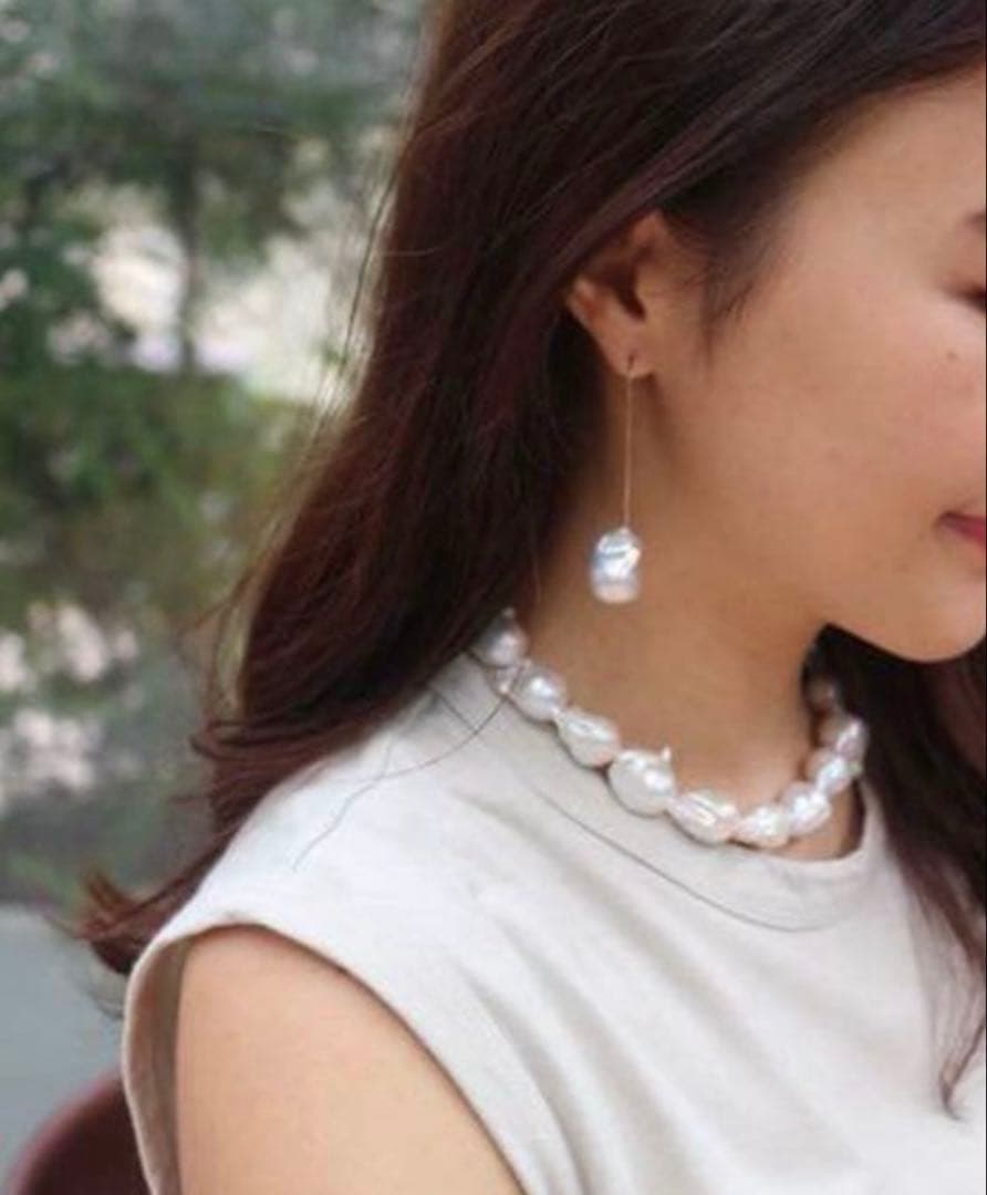 値下げ　MAAYA NINA バロックパールドロップピアス