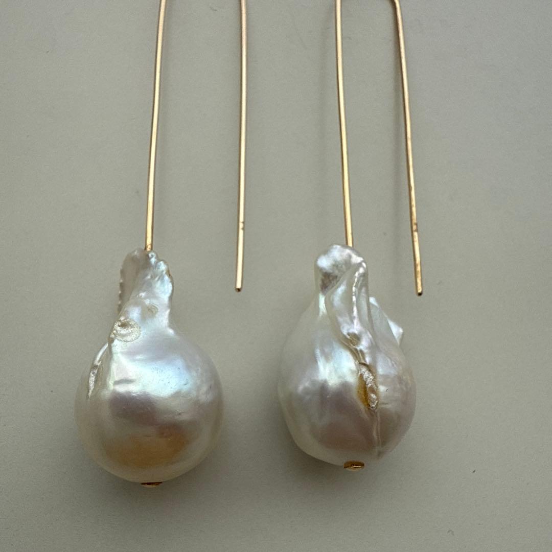 値下げ　MAAYA NINA バロックパールドロップピアス